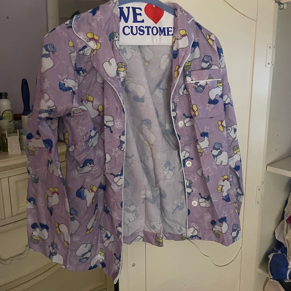 Vintage girl’s 90s Limited Too purple winter polar bear pajama top